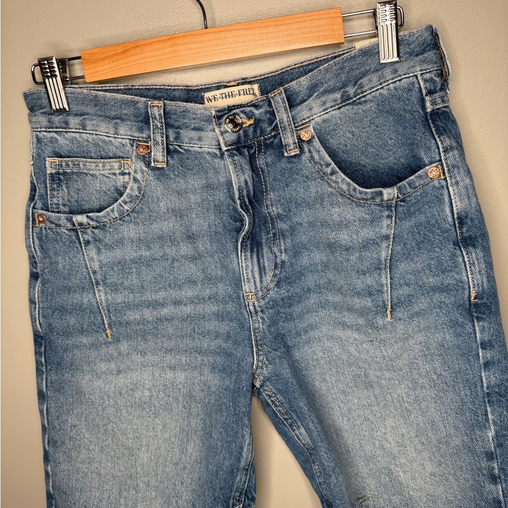 NWT Free People x We The Free Ghost Town High Rose Long Shorts / Jorts - Picture 6 of 14